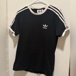 Adidas Men’s Black Tee with White Stripes